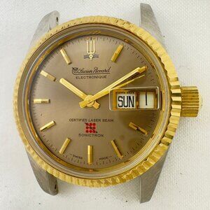Vintage Lucien Piccard Sonictron Certified Laser Beam Mens Electronic Wristwatch